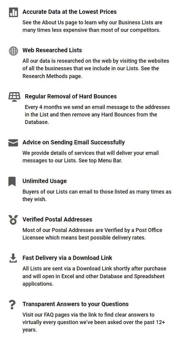 guarantee-points marketing list of Gift shops