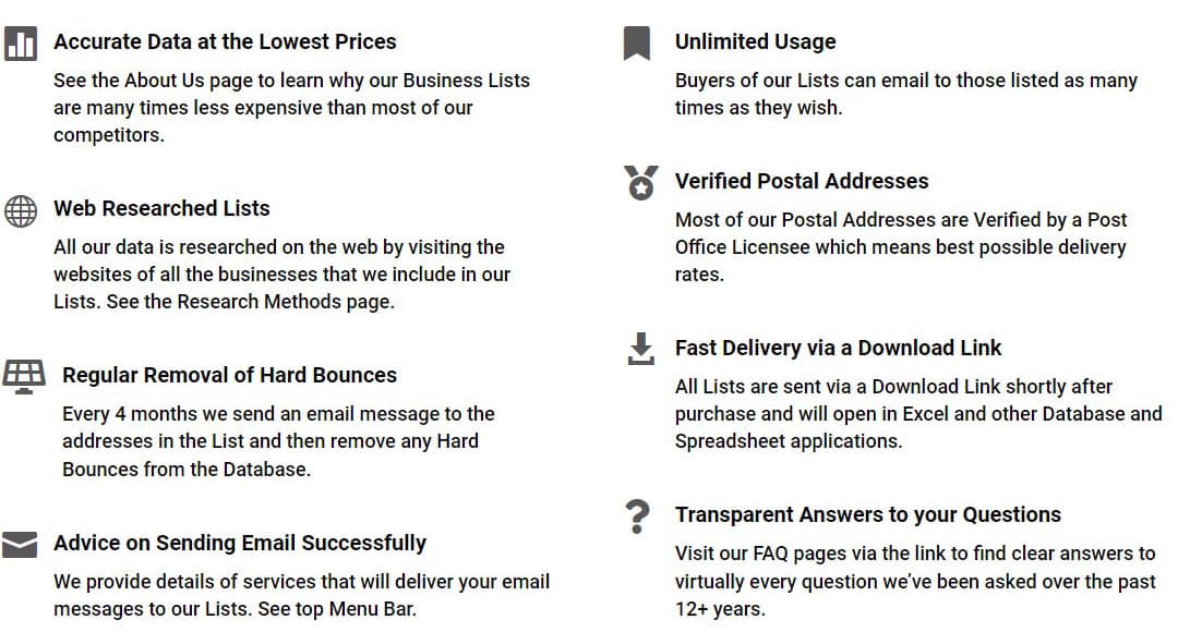 guarantee-points marketing list of Gift shops